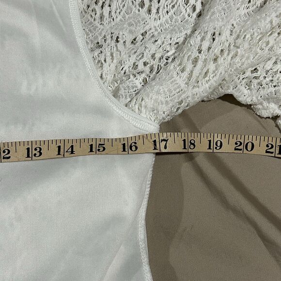 Women Top Boho Crochet Lace Lined Peasant Elastic Waist Flare Sleeve Size Sm ? - Picture 8 of 11